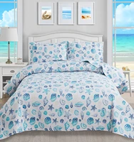 reversible quilt sets king size coastal beach bedspreads ocean bedding set soft lightweight bed decor coverlet sets