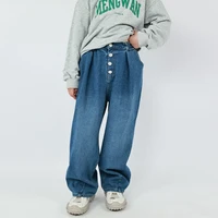 jeans for girls autumn 2022 blue cotton fashion denim pants casual all match straight pants 12 13 years teenage kids trousers