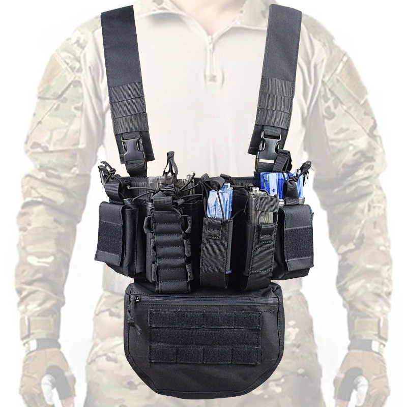 Military MK3 Molle Tactical Chest Rig Vest Airsoft Paintball Combat ...