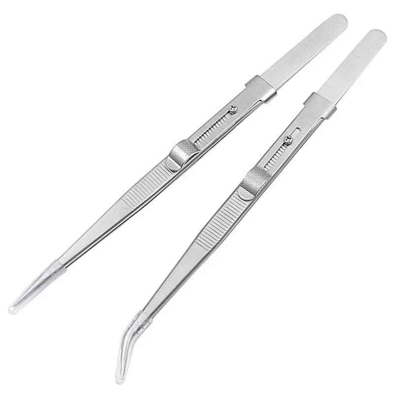 

Anti-slip Tweezers Pointed Jewelry For Tweezers Fine Sturdy Tip Stainless Design 1pcs Tweezers Sliding Lock Steel Precision