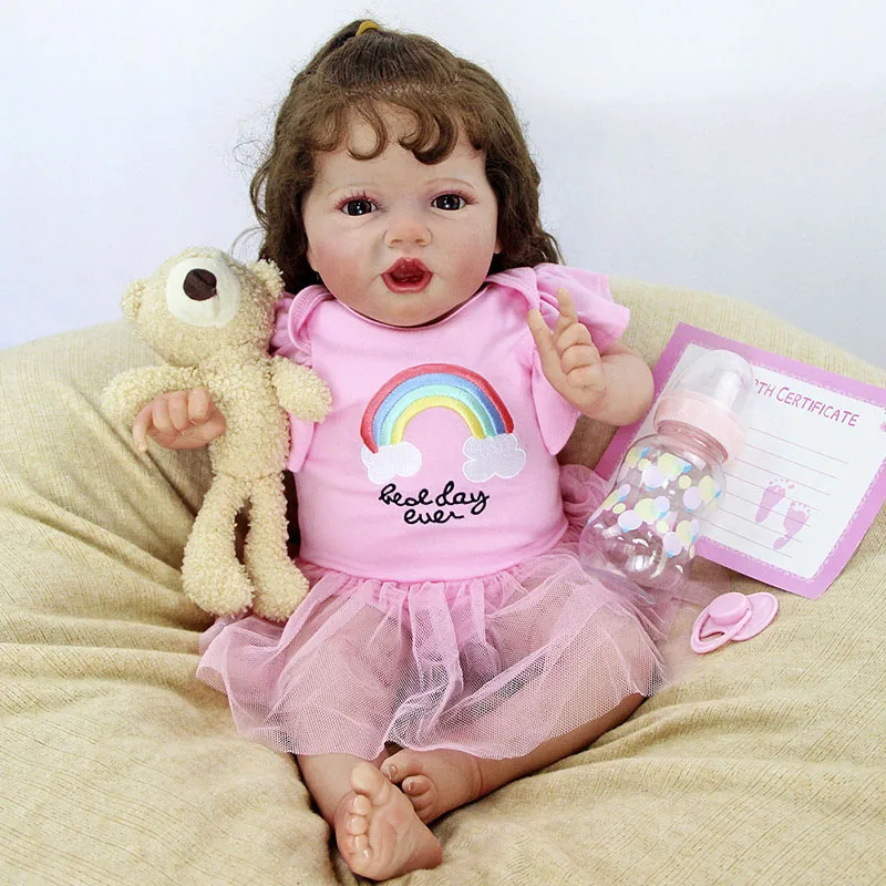 

55CM Newborn Baby Lifelike Real Soft Touch High Quality Collectible Art Reborn Doll with Rooting Hair Doll Gifts
