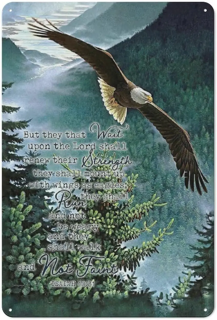 FixeLLD Деревенский Металлический Оловянный Знак Орел Писание Декор Настенное