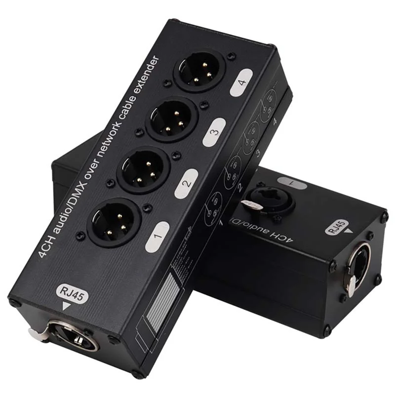Фото AS95-1Pair 4-канальный 3-контактный удлинитель аудиокабеля XLR или 6,3 мм и DMX над сетевым кабелем, удлинитель аудио сети XLR «папа» + «мама» №2