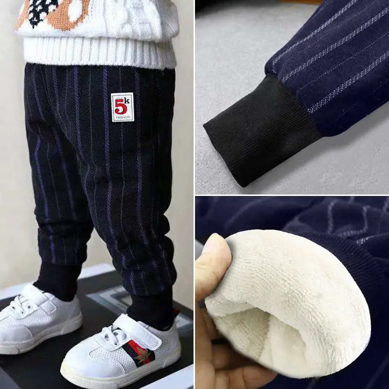 

New Velvet Pants 2023 Winter Autumn 1-7Y Kids Children's Pants Boys Girls Cotton Corduroy Thick Casual Warm Trousers sweatpants