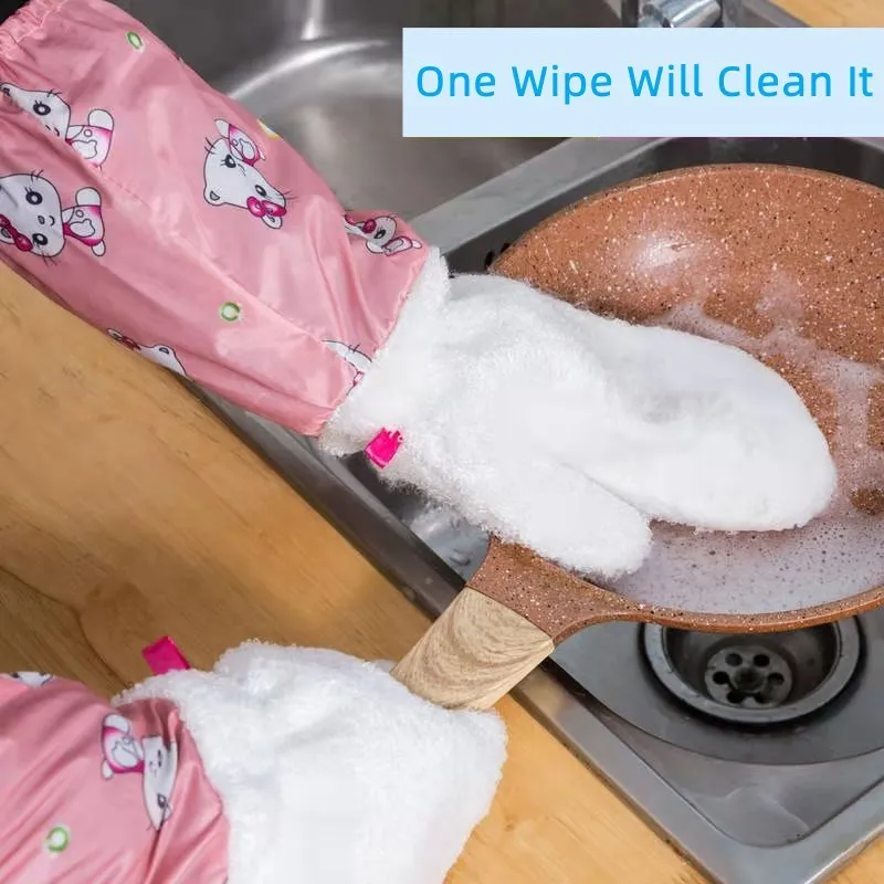 

Bamboo Fibre Waterproof Rubber Latex Dishwashing Gloves Kitchen Durable Cleaning Housework Chores Dishwashing Tools