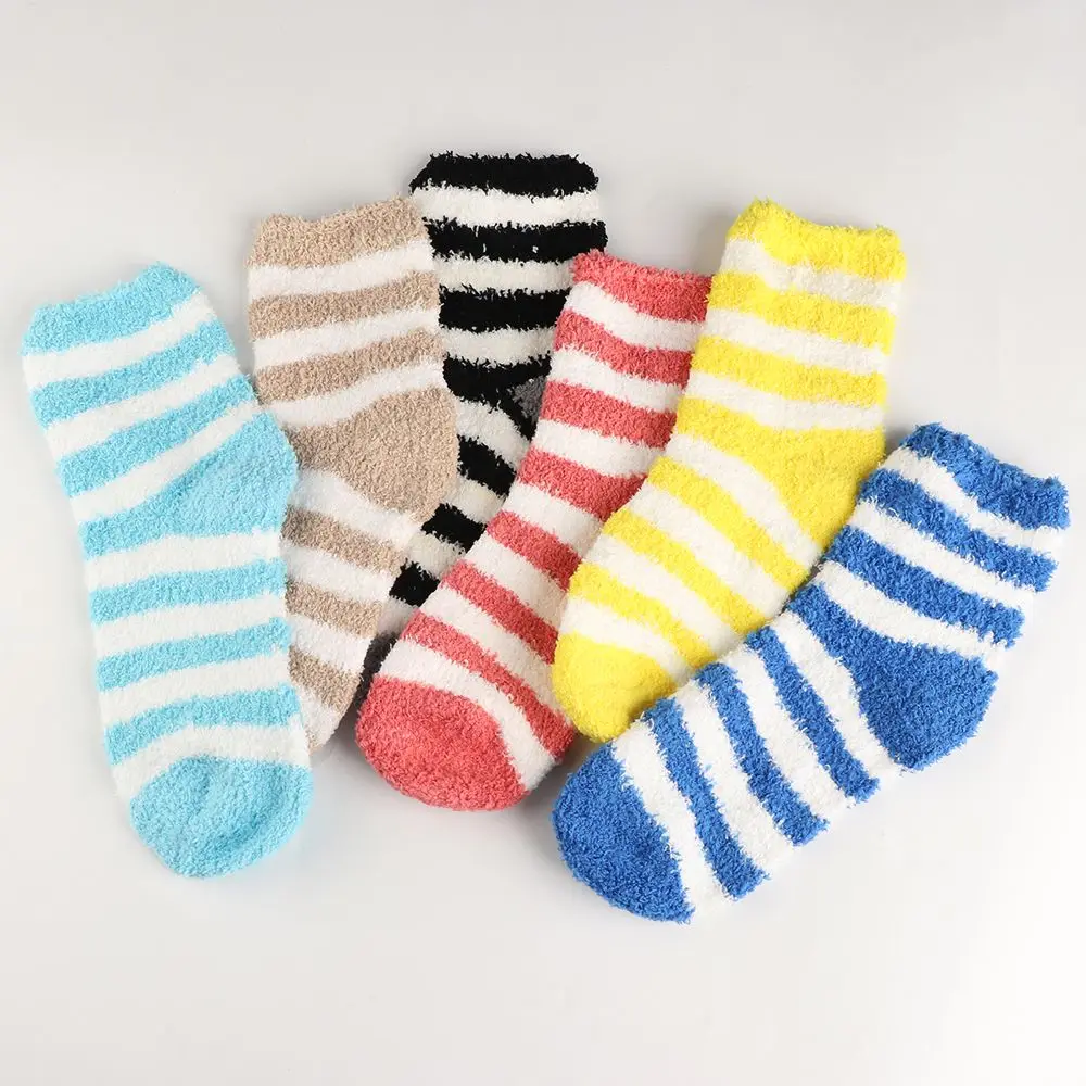 Женские мягкие пушистые носки для кровати зимние теплые тапочки 5 пар