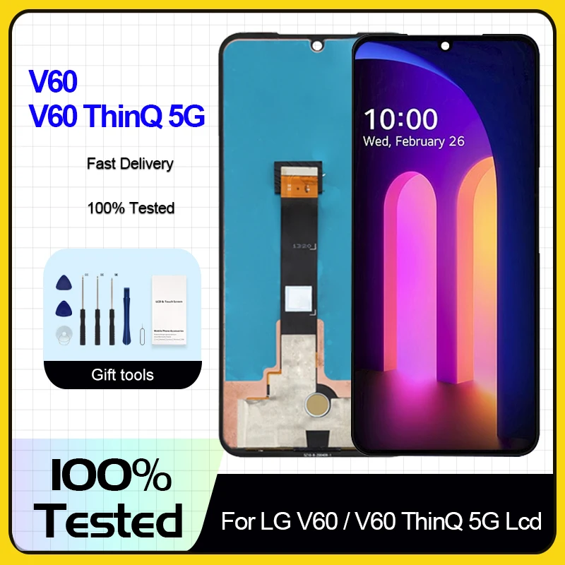 

1 шт., сенсорный ЖК-экран 6,8 дюйма, V60 ThinQ для LG V60