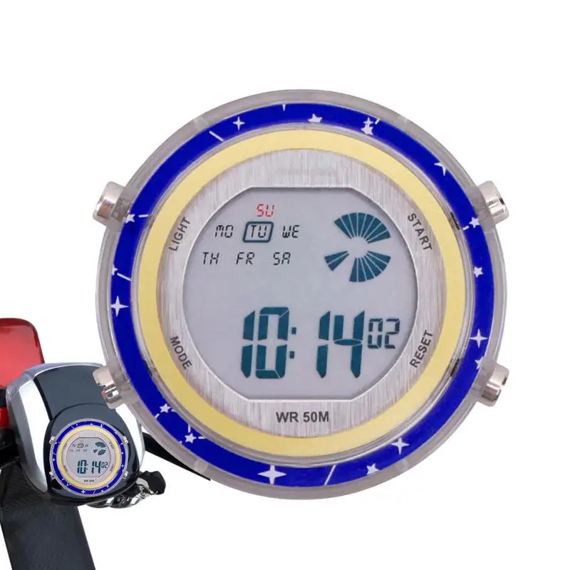 

Motorcycle Electric Watch Waterproof Motorbike Mount Watch With Digital Display Luminous Dial Clock For Most Motorcycles SUVs