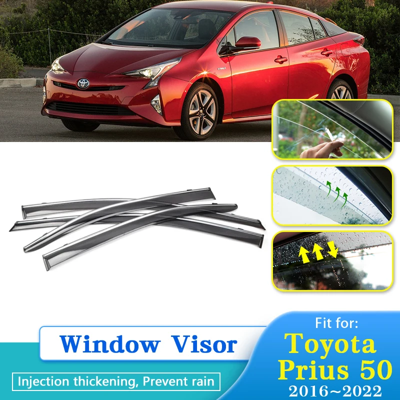 

Дефлектор от дождя для Toyota Prius 50 XW50 ZVW50 2016 ~ 2022 защитный козырек для автомобильного стекла защита от дождя Chuvento Windabweiser 2021 2020