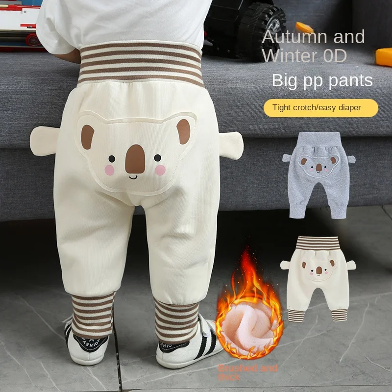 

Baby pants pants of the spring and autumn period and the new baby children's clothing and cloth with soft nap of private qiu
