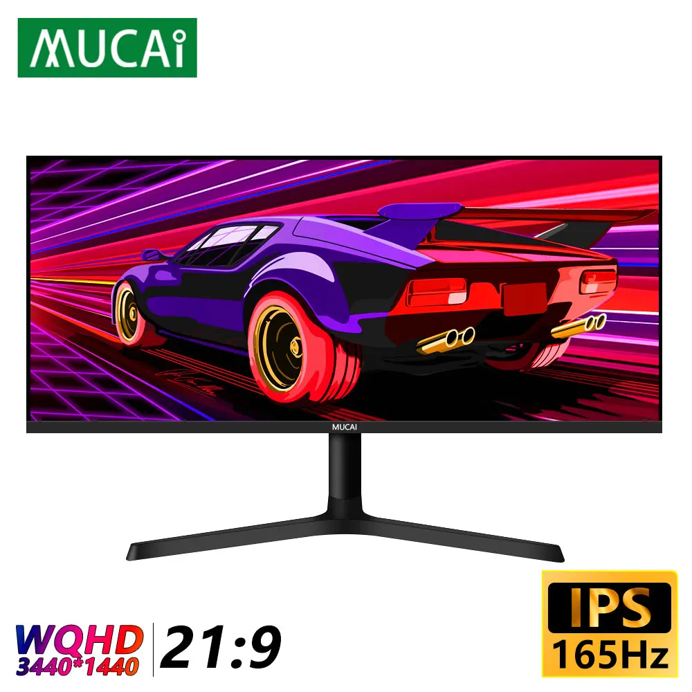 

MUCAI 34 Inch Monitor 144Hz 21:9 IPS 34" 165Hz Wide Display WQHD Desktop LED Gamer Computer Screen HDMI-compatible/DP 3440*1440