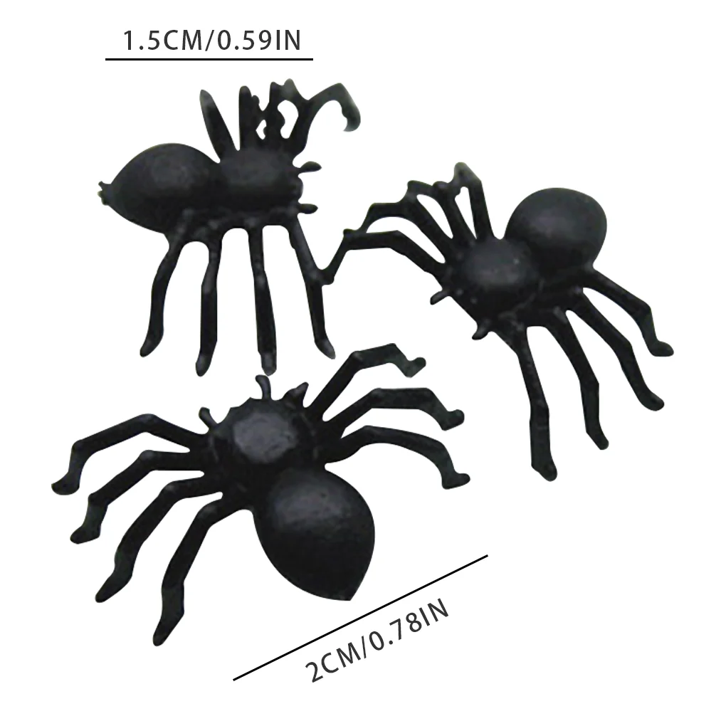 

Искусственный паук на Хэллоуин, страшные пластиковые игрушки-насекомые, праздничное украшение для дома, 50 шт., светящиеся