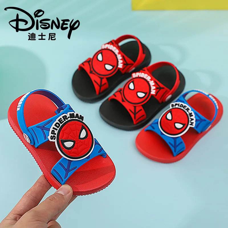 

Летние детские сандалии и тапочки Disney, Нескользящие, мультяшный рисунок, для мальчиков и детей, домашняя пляжная обувь с Микки Маусом
