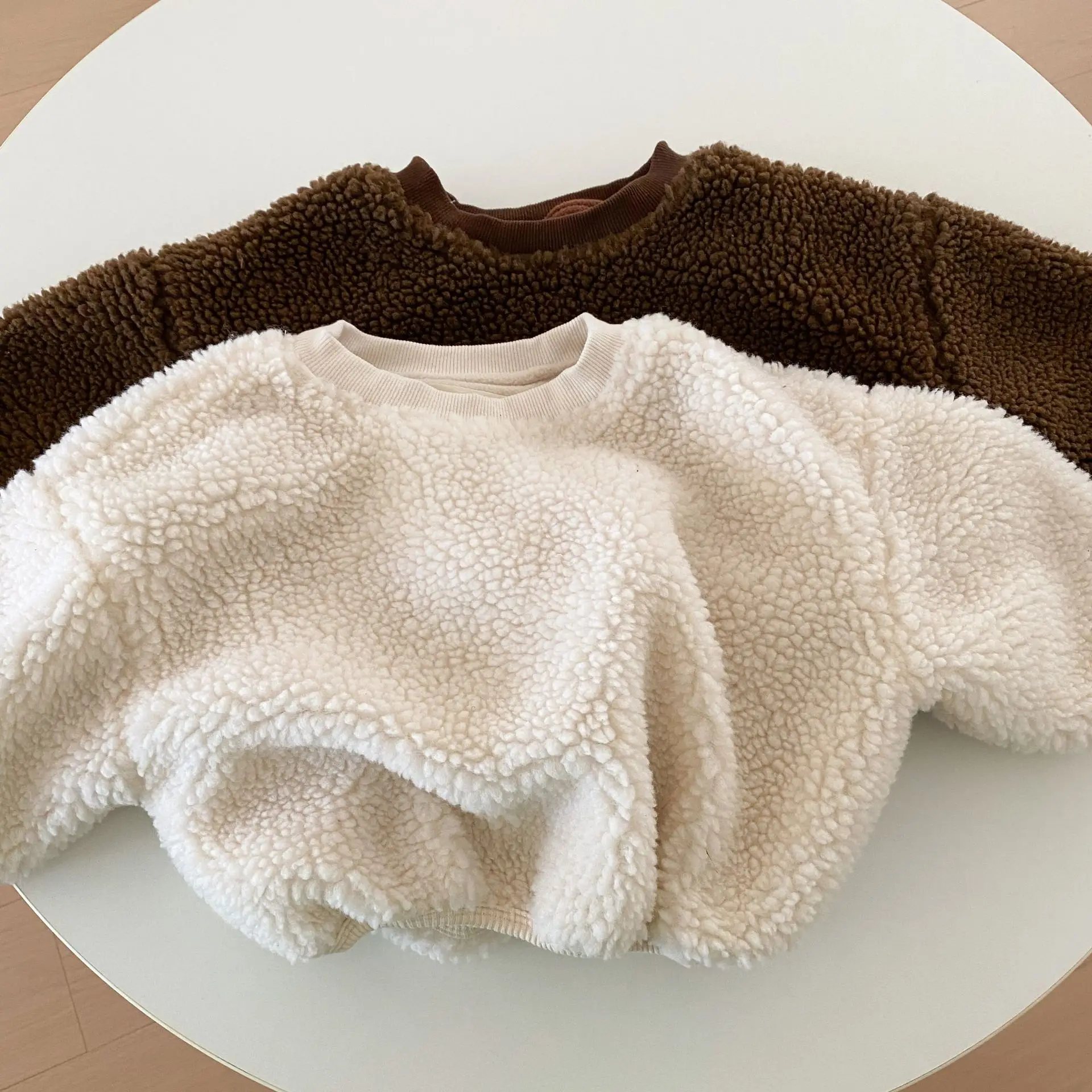 

2022 Autumn New Children Thicken Plus Fleece Casual Pullover Coat Kids Boy Pure Color Coats Girl Baby Long Sleeve Fashion Tops