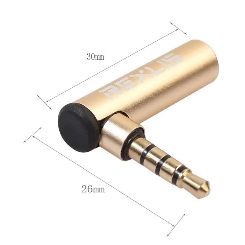 Переходник REXUS под прямым углом 90 градусов со штекером 3 5 мм на гнездо