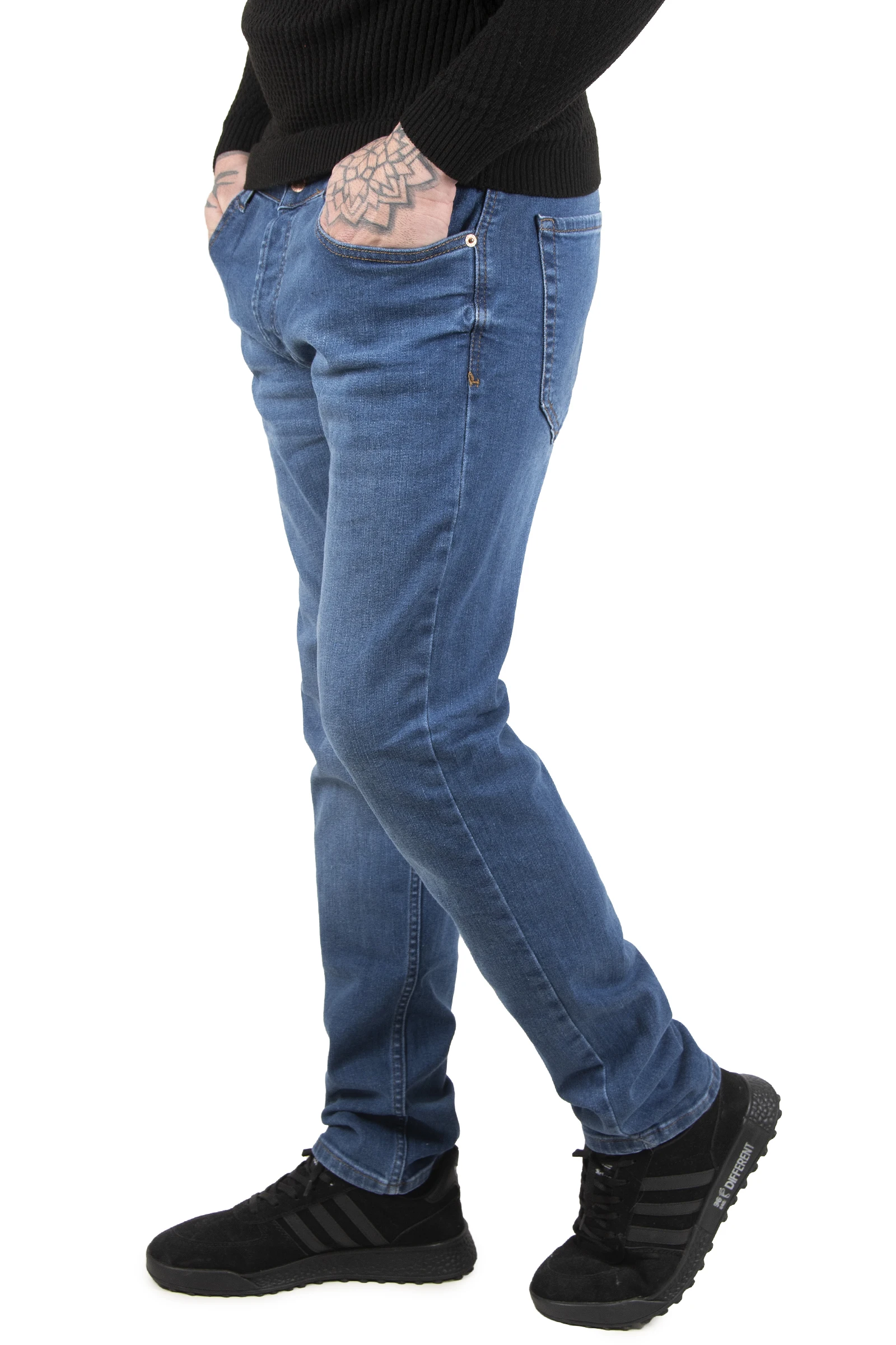 

Мужские джинсы из лайкры с узким вырезом, DeepSEA с ферментированным умыванием, 2202029