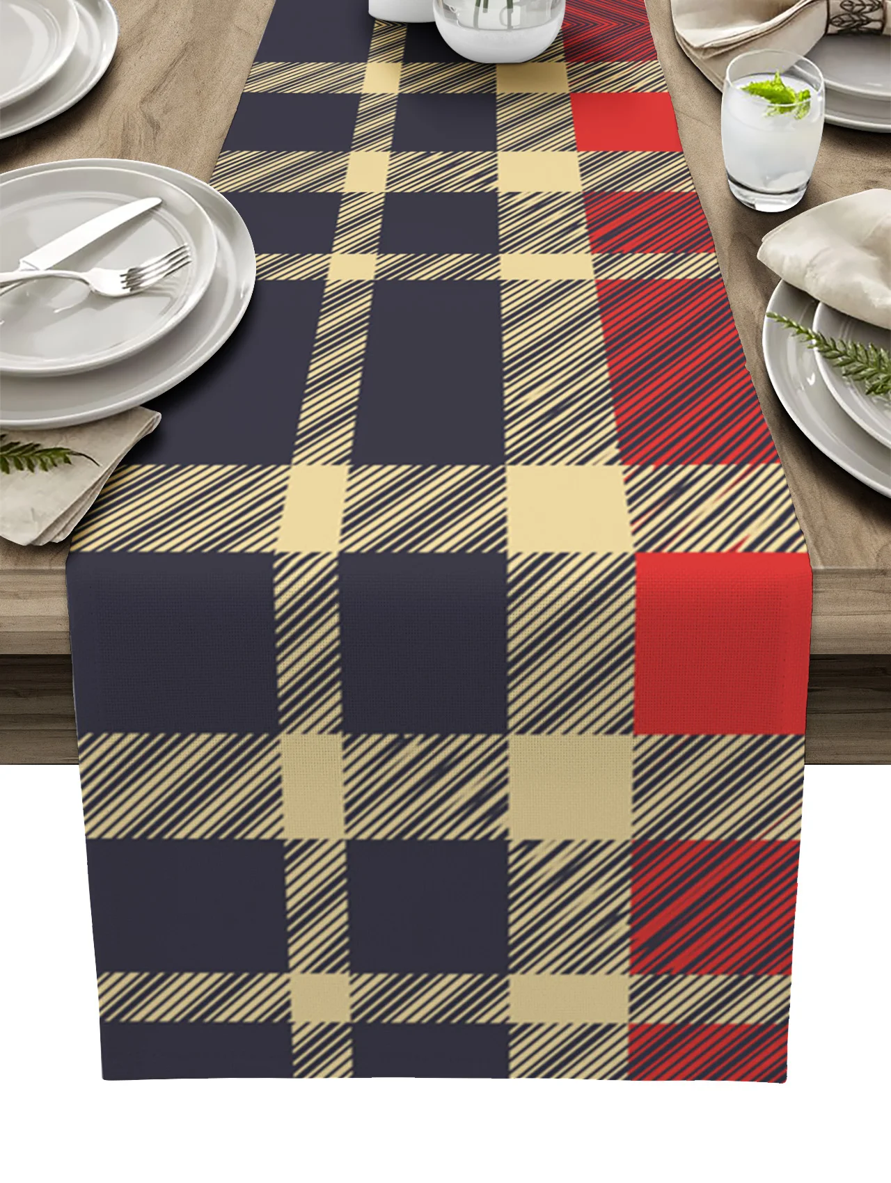 

Classic Plaid Modern Stripes Table Runner Modern Kitchen Dining Decoration Table Runner Wedding Holiday Decor Table Cloth