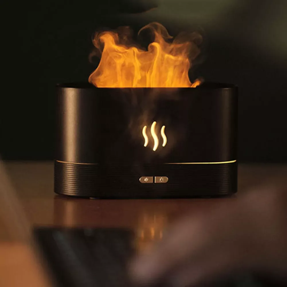 

USB Essential Oil Diffuser Simulation Flame Effect with Night Light Humidifier Home Office Air Freshener Atomizer Sprayer