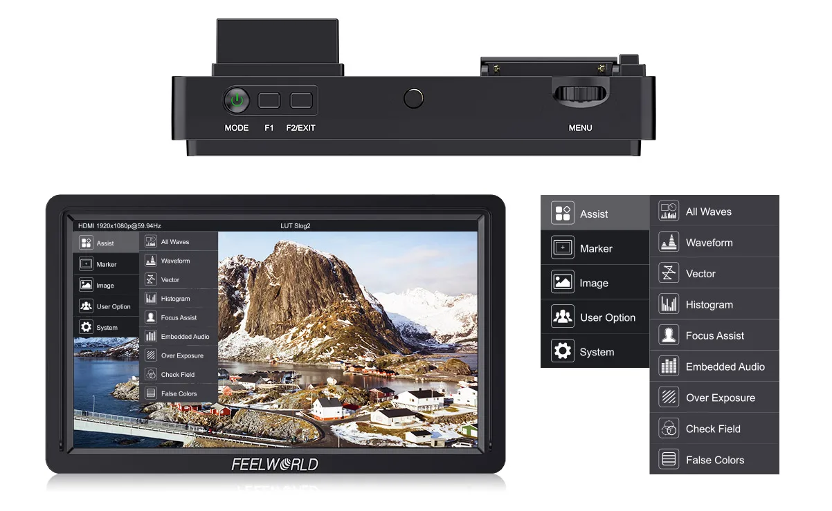 ЖК-панель FEELWORLD FW568S для камеры, 6-дюймовая IPS-панель FHD 1920X108 0, видеомонитор 3G SDI 4KHDMI, вход для Youtube, гиростабилизатор (art.: 3920beec79bb9) - 3920beec79bb9
