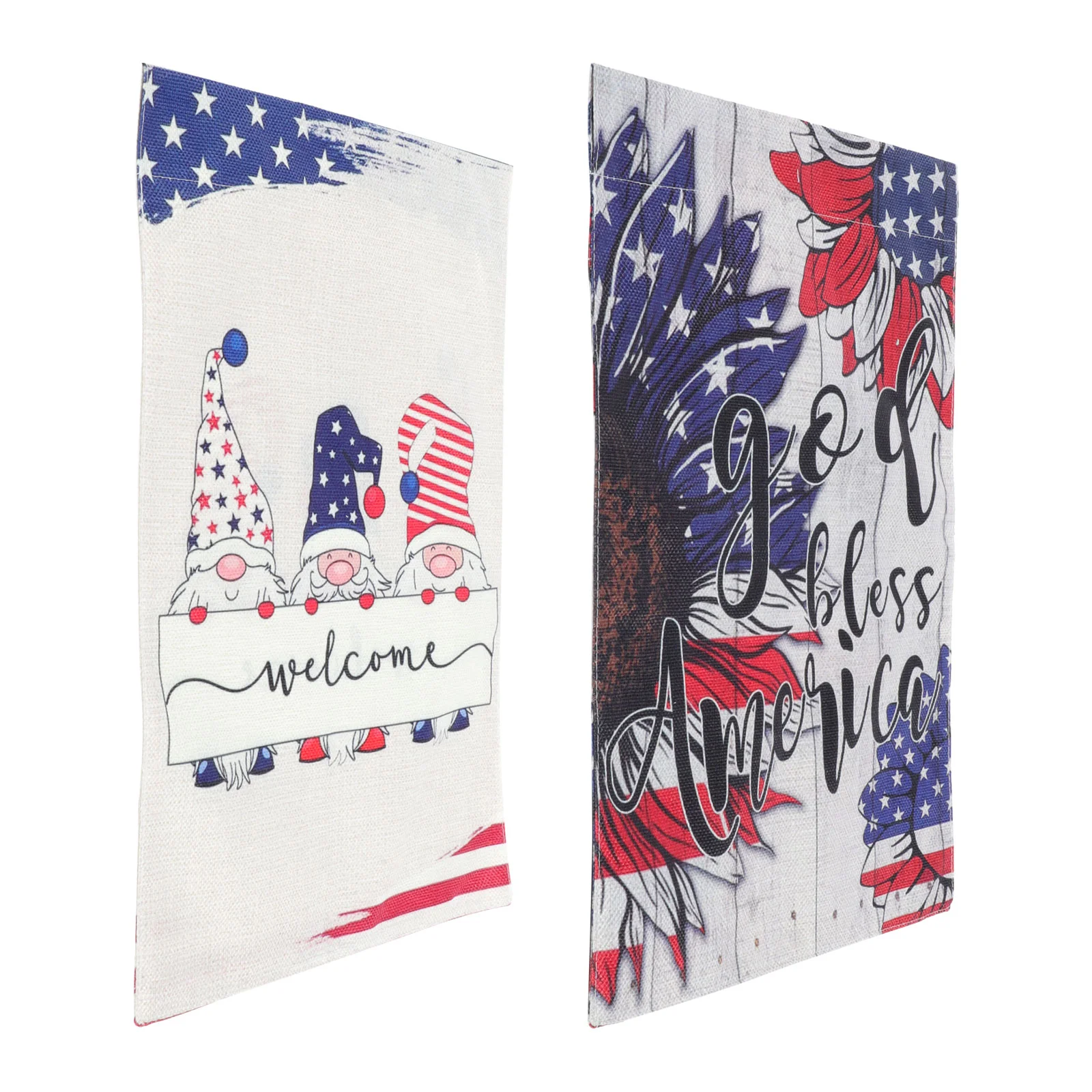

2pcs Outdoor Garden Yard Flags Independence Day Celebration Banners Yard Flags