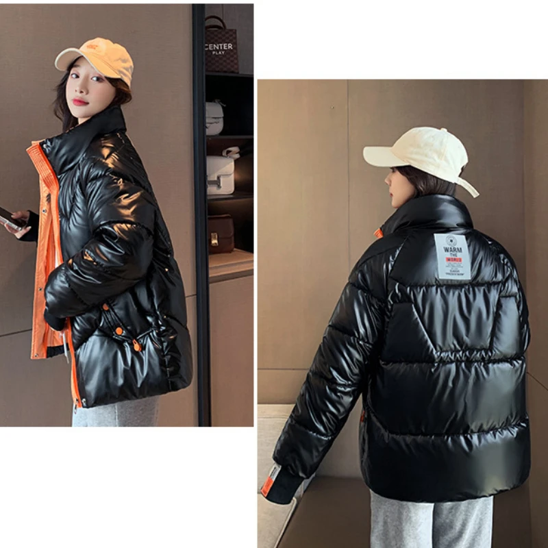 Winter Women's Cold Coat Super Hot Jacket Glossy Short Padded Jacket Parka Cheap Wholesale Korean Fashion Plus Size Snow Coat