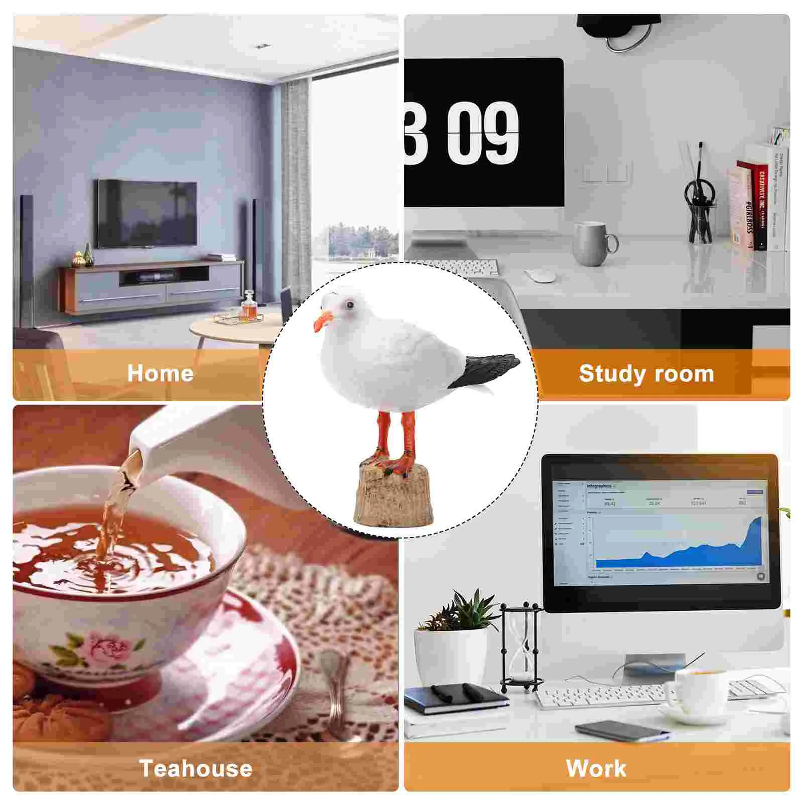 Морская статуя чайки миниатюрная фигурка для дома автомобиль торт миниатюрный