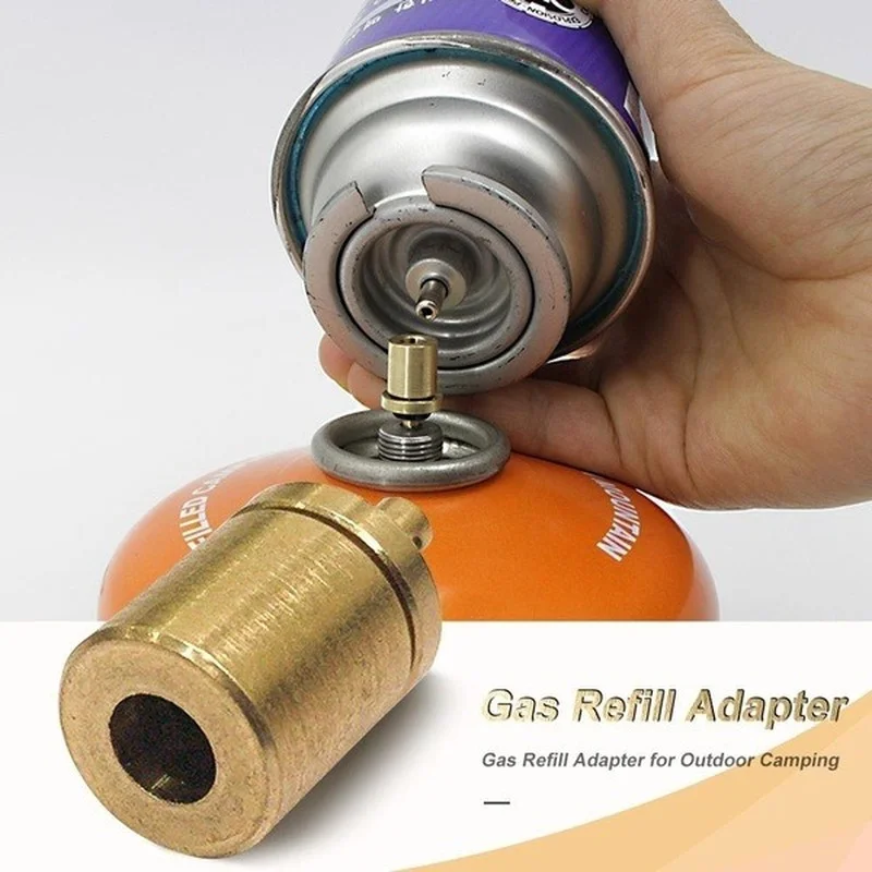 

New Gas Refill Adapter Brass Outdoor Camping Hiking Picnic Stove Gas Cylinder Tank Refill Adapter Practical Stove Accessories