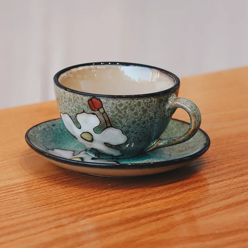 

Чашка с цветком Gesang в ретро-стиле ручной росписи для латте