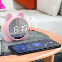 home mini wireless small audio bluetooth speaker alarm clock loud volume bass gift alarm clock cute multi function alarm clock