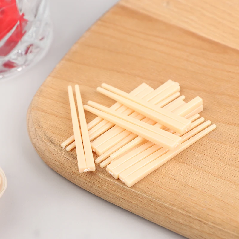 

10Pair 1:12 Dollhouse Miniature Disposable Fast Food Chopsticks Mini Kitchen Tableware Chopsticks Simulation Furniture Toys