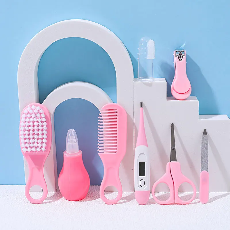 

Newborn1/8 Pcs/Set Newborn Baby Kids Nail Hair Health Material Safety Care Thermometer Grooming Brush Kit Care Baby Essentials