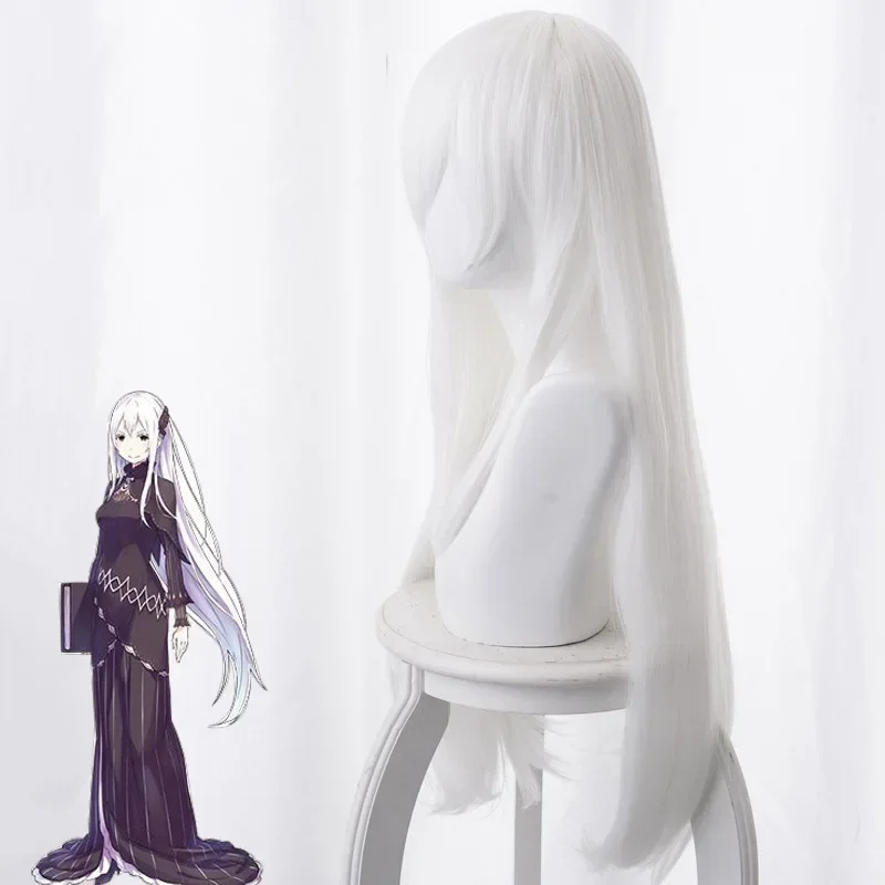 Парики для косплея Echidna RE: ZERO Starting Life In Another World Boku белые длинные прямые волосы 80 см