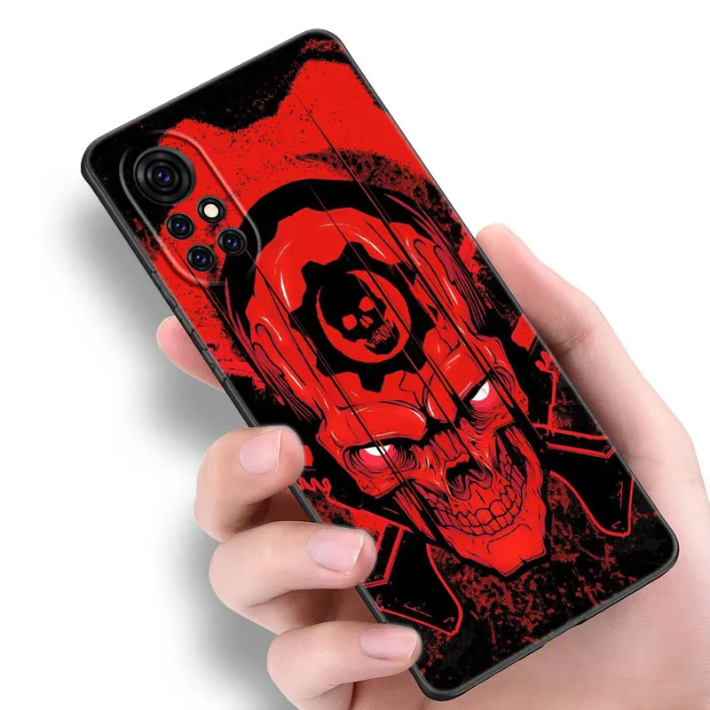 Черная силиконовая телефонная розетка Gears Of-Wars для Honor 70 90 Lite X40 GT X50 i X5 Plus X6A X6S X7A X8A