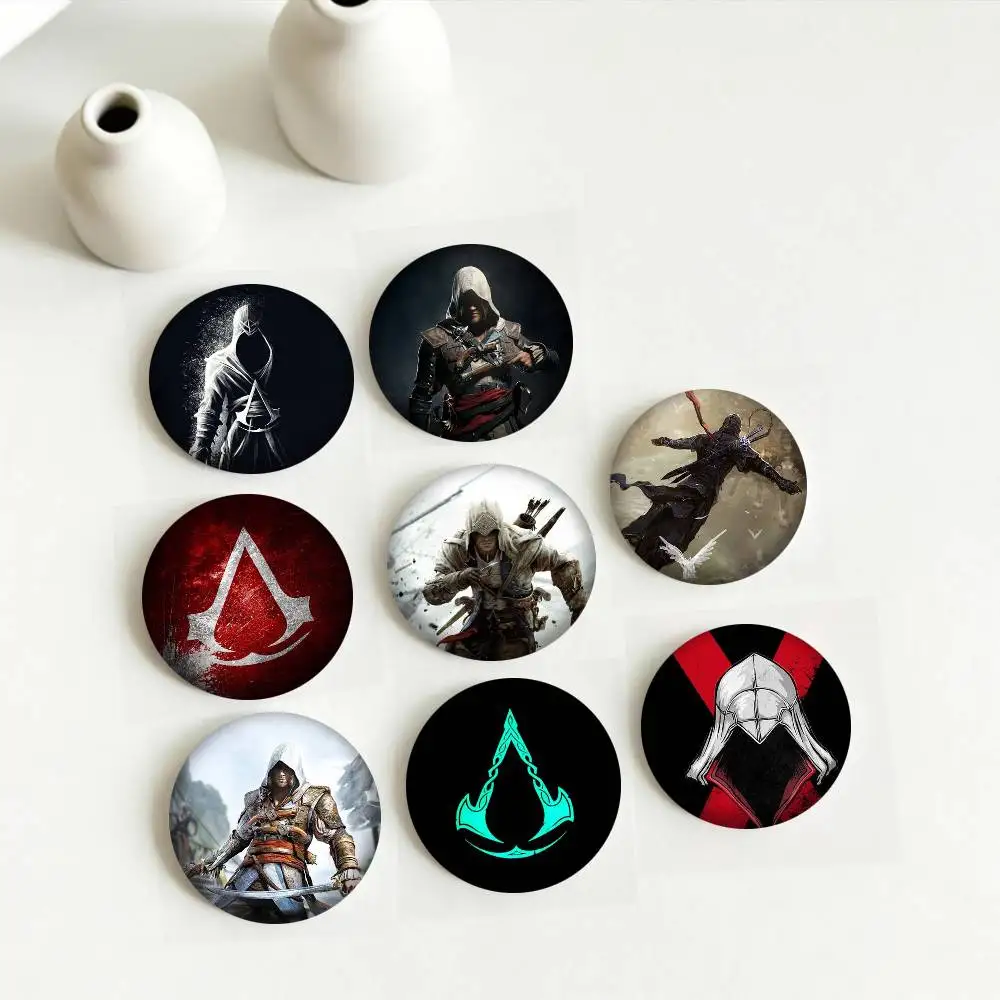 Фото Значки G-Game Assassin's Creed 25, 32, 44, 58, 75 мм, персонализированные круглые броши-пины, аксессуар, подарок №1