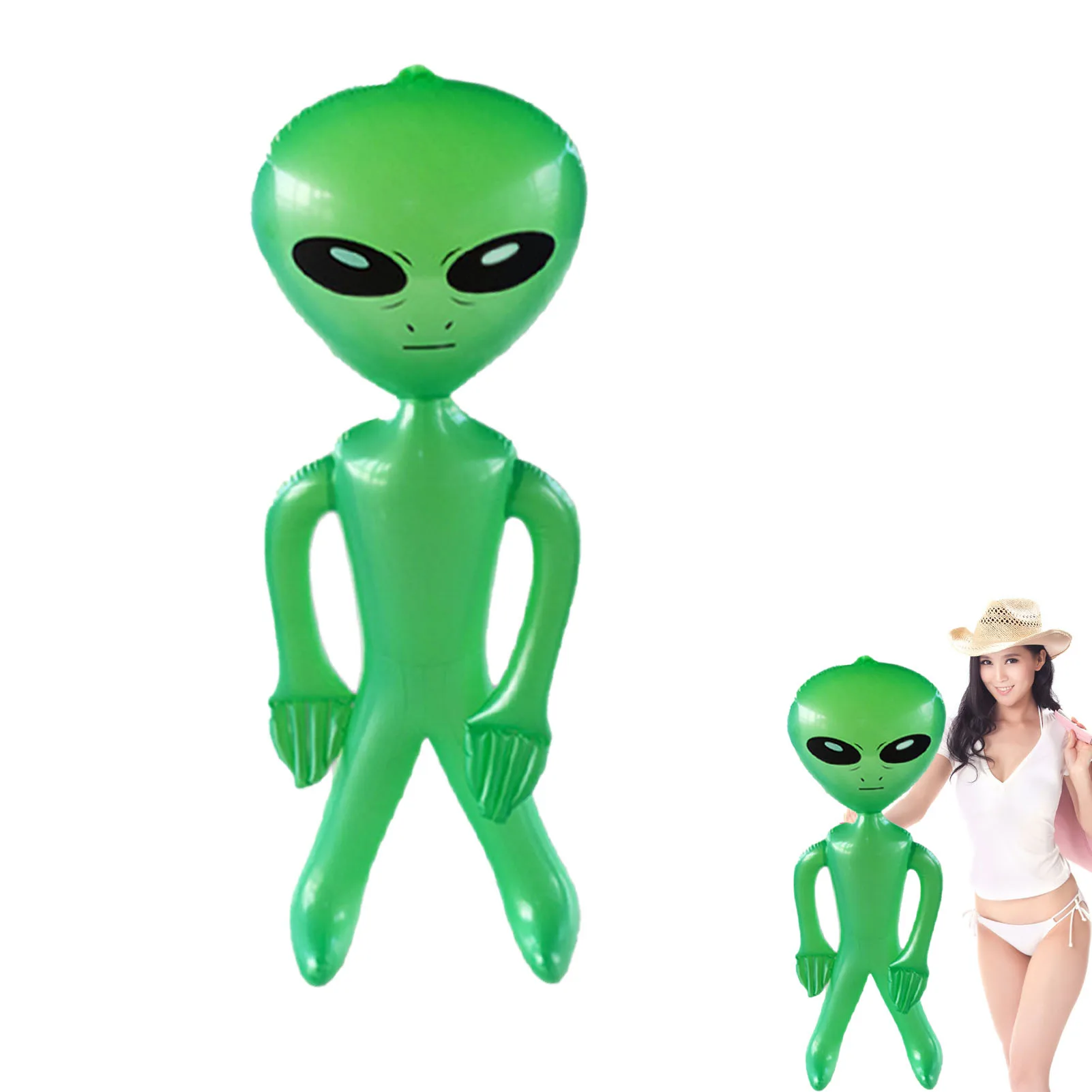 

35-Inch Inflatable Alien Vivid Inflatable Alien Balloon Halloween Inflate Alien Prop Toys For Birthday Party Favors Balloons