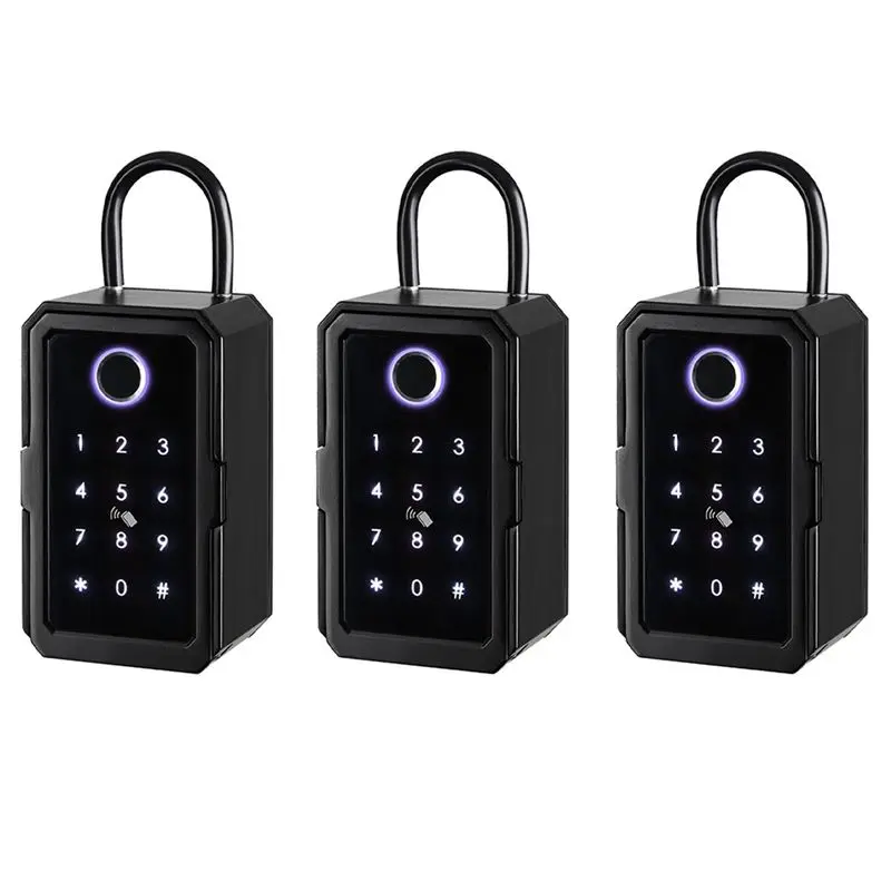 Фото 3X Умный ящик для ключей с замком Ttlock Wifi, электронный замок, водонепроницаемый, настенный, с функцией распознавания отпечатков пальцев, ящик для хранения ключей - Y41A №1