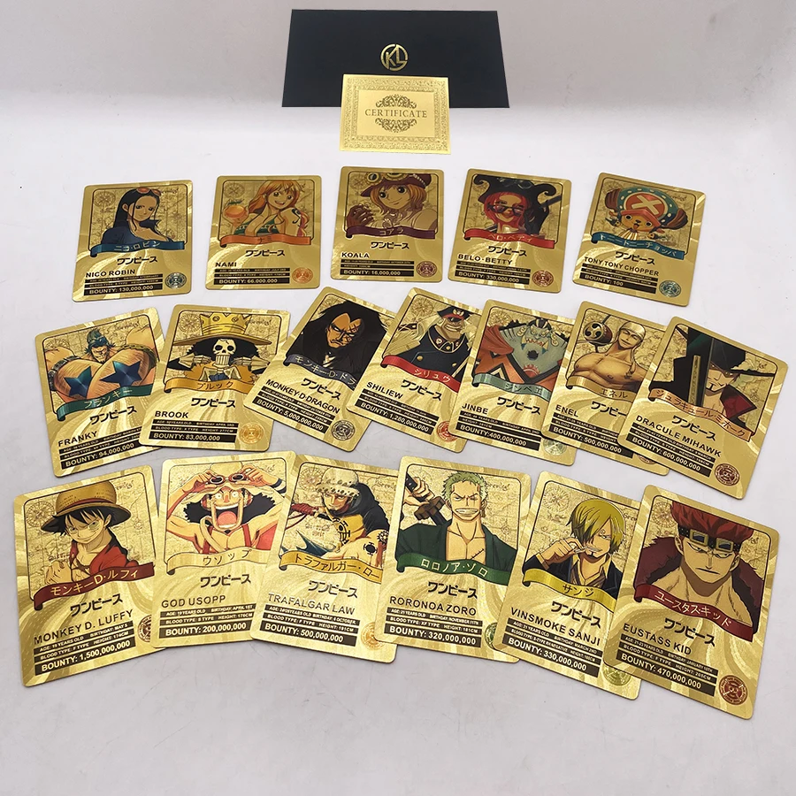 

9,6x7,1 см 18 видов конструкций One Piece need Posters Japam Anime Gold Foil Cards Luffy Zoro Sanji нами и чоппер