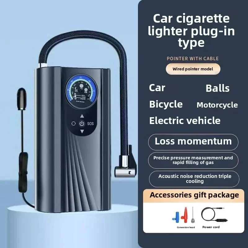 

Портативный Электрический Компрессор Для Автомобильных Шин С Цифровым Дисплеем, Быстрой Зарядкой, Компактный, Блестящий