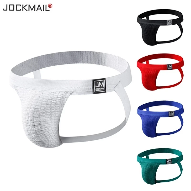 Трусы-Тонги JOCKMAIL мужские пикантные трусы-джоки с карманом хлопковые стринги