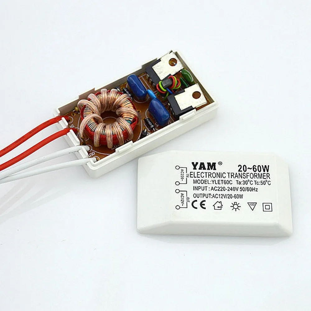Voltage transformer 220V to AC 12V Electronic Transformer Converter 20 TO 60W Halogen Light Driver Power Supply |