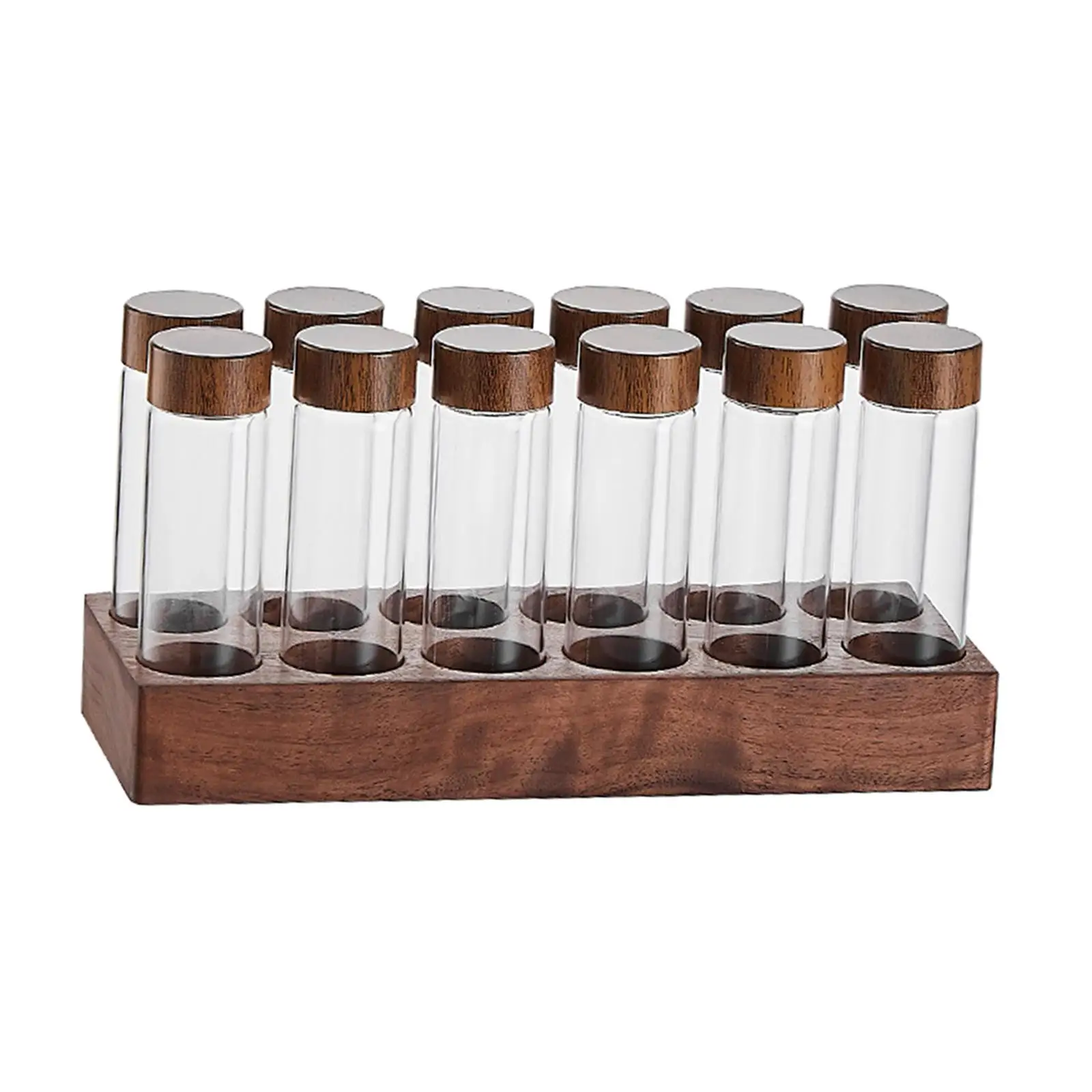 

Coffee Bean Test Tube Empty Clear Dosing Glass Vials with Lids Coffee Beans Storage Container for Kitchen Cafe Bar Pantry Retail