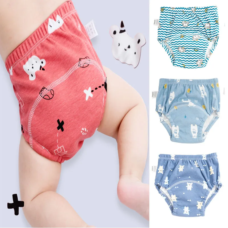 6PCS/lot Baby Cloth Diapers Reusable Washable Adjustable Underwear Training Pants Baby Nappies Infant Eco-friendly Panties 2022
