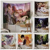 sword art online anime tapestry home decoration hippie bohemian decoration divination japanese tapestry