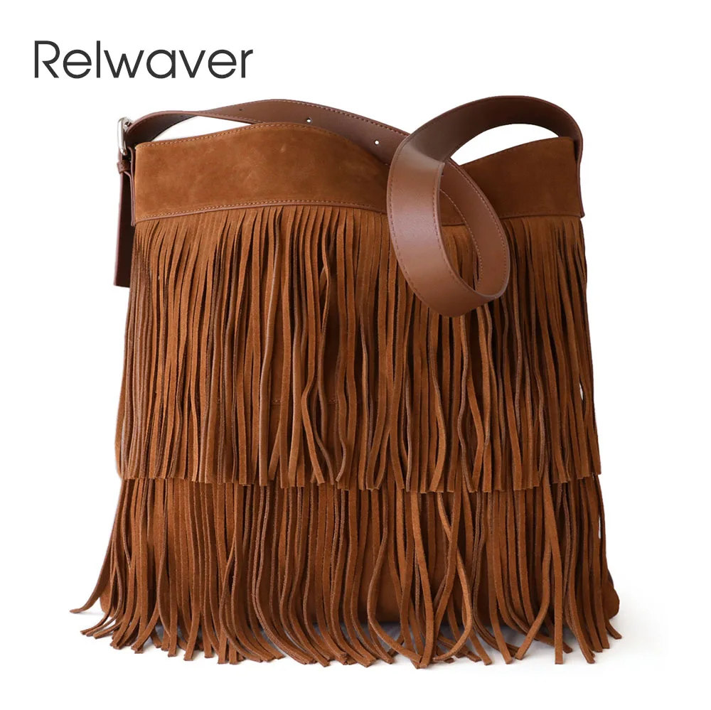 

Сумки Relwaver из замши и воловьей кожи, весна 2023, большая женская сумка на плечо, повседневные сумки через плечо, винтажная сумка в стиле преппи ...