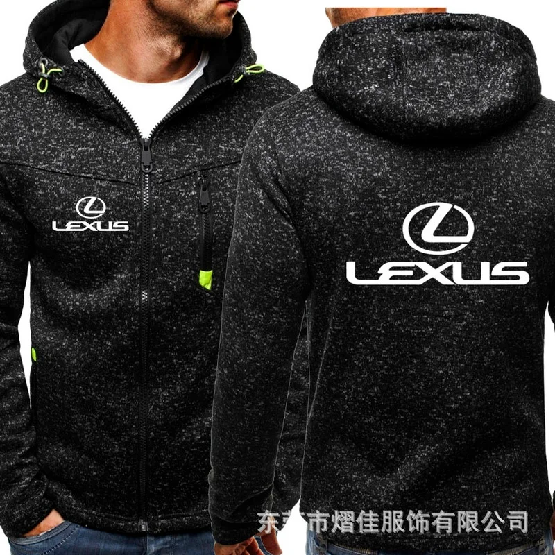 

New Fashion Lexus Car Logo Sweatshirt Hoodies Men Spring Autumn Cotton Zipper Jacket HipHop Harajuku Male Clothing