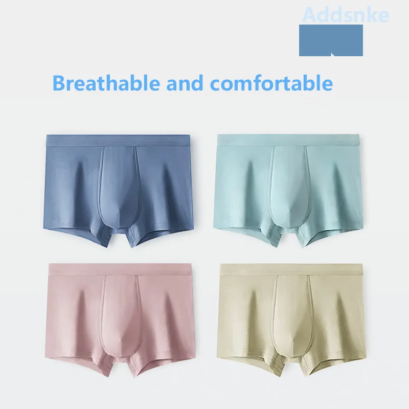 

Summer Lanjing Modal Men's Underwear Breathable Anti-Bacterial Fast Drying Boys Flat Corner Mid-Waist Men's Boxer Underwear
