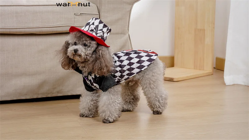 

Костюм WarmHut для магических собак, костюм для домашних животных, комбинезон для косплея на Хэллоуин с шапкой, очаровательный костюм Магика, одежда, теплые наряды, одежда