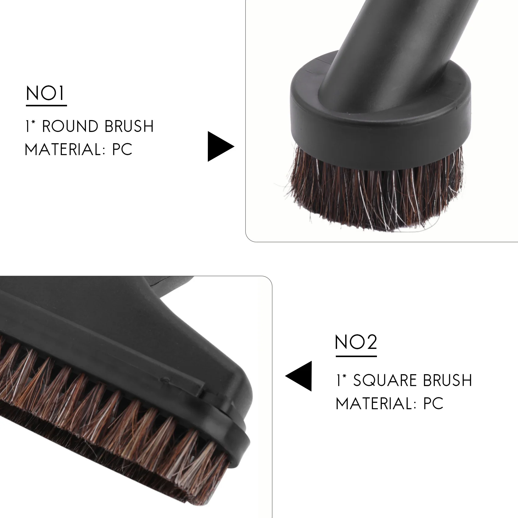 Ассорти запасных частей для щеток пылесоса из конского волоса с адаптером 32/35 мм