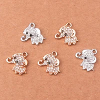 10pcs cute crystal animal elephant charms pendants for jewelry making women fashion drop earrings necklaces diy crafts supplies