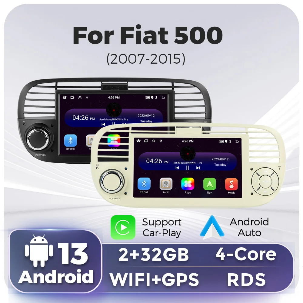 MEKEDE Carplay IPS-экран 7-дюймовый Android-автоматический Головное Устройство Для FIAT 500 Abarth